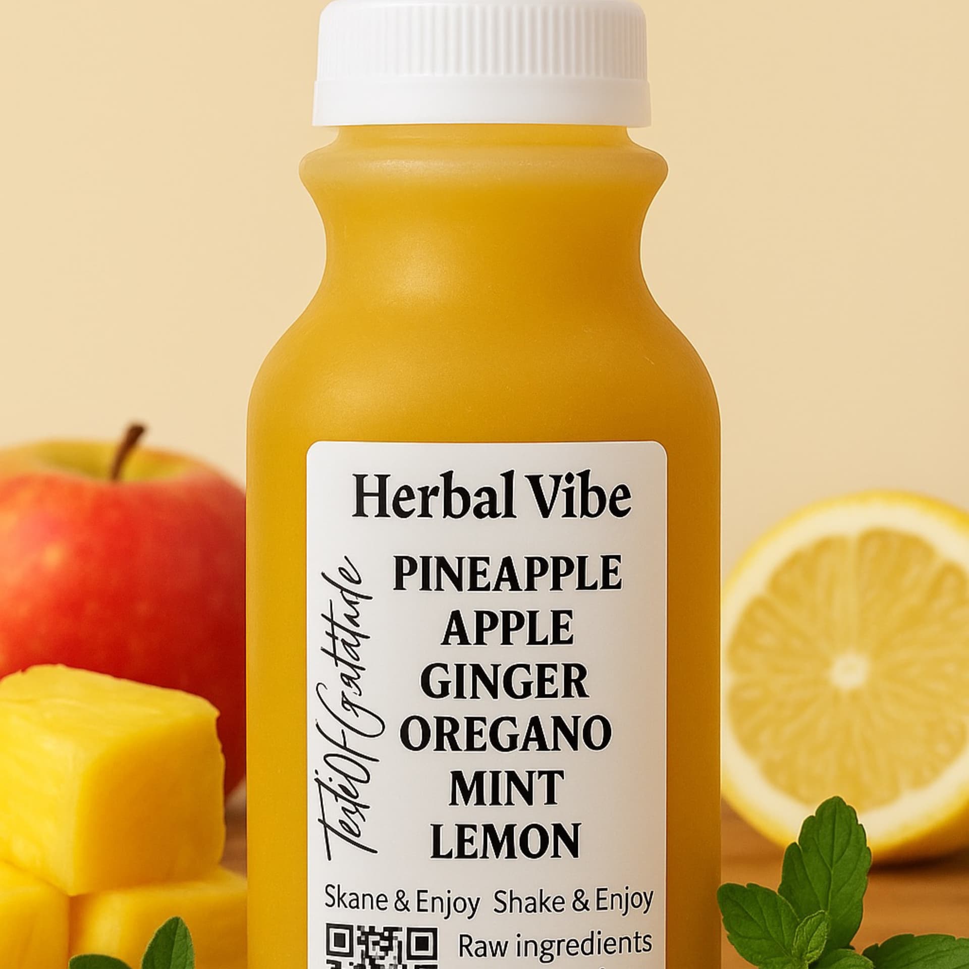 Herbal Vibe with pineapple, ginger, and lemon for Digestive Health and Hydration